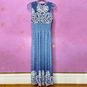 Ana & Rose Blue & White Maxi Dress Women’s Size Small New